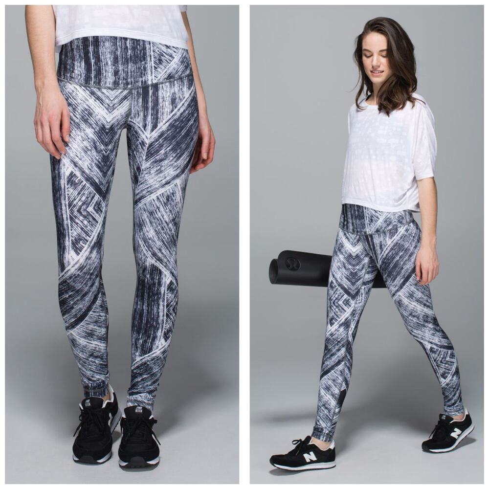 Lululemon Wunder Under Pant *Full-On Luon (Roll Down) Fold Over Leggings Printed